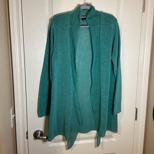 Bellina Women's Open Front Long Cardigan Duster Size L Semi Sheer Made in Italy